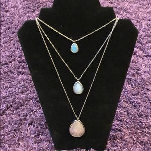 Chloe + Isabel 3 Row Layered Silver Pendant